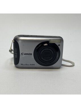 Canon PowerShot A490 Digital Camera 10.0 MP 3.3x Optical Zoom For Parts / Repair